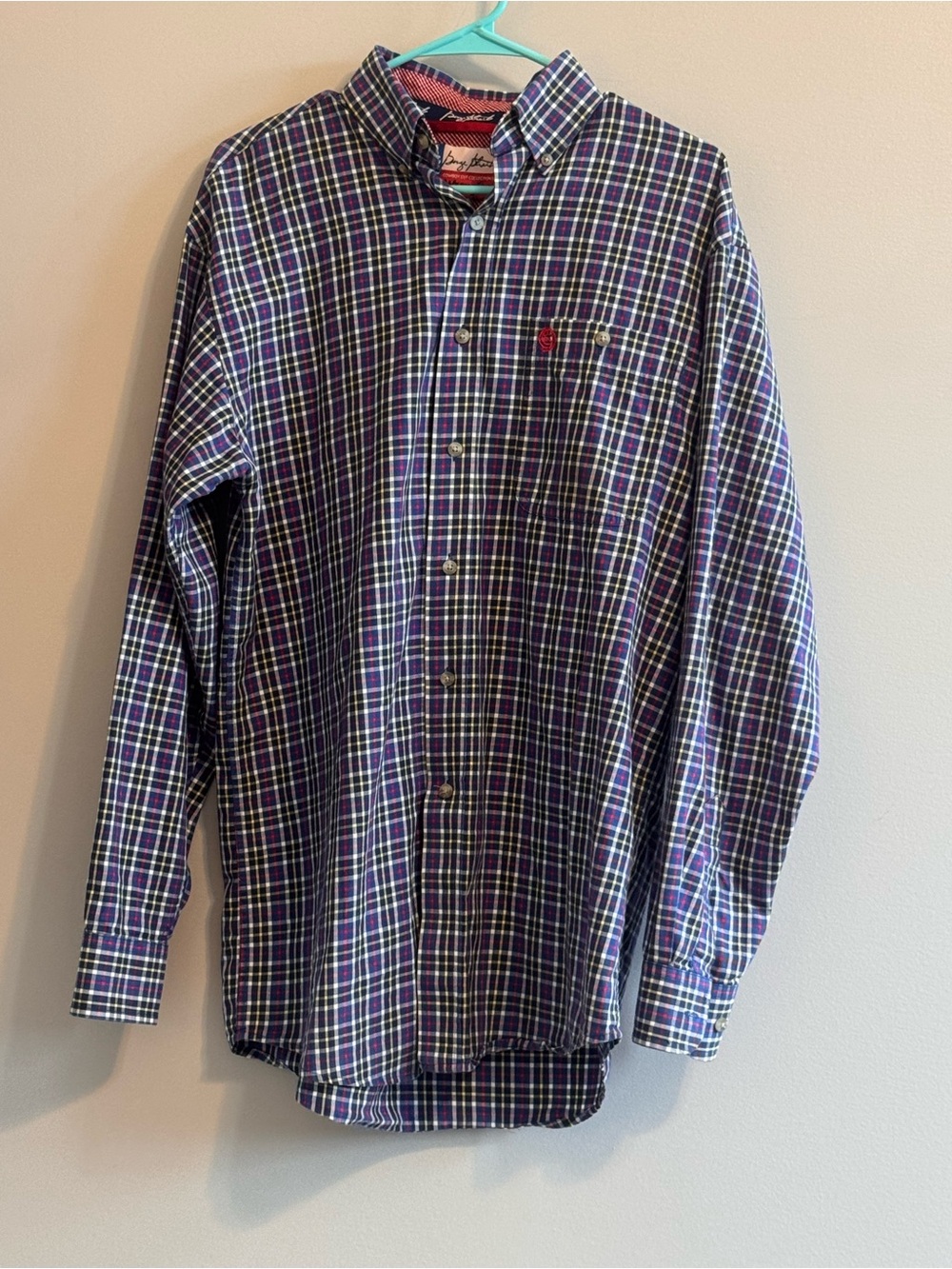Wrangler‎ George Strait Cowboy Cut Plaid Western Shirt 100% Cotton